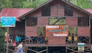 DUKUNGAN PENGELOLAAN. Ekowisata Mangrove di Kelurahan Kampung Baru, yang menjadi target penerapan tarif retribusi bagi pengunjung.